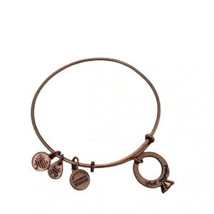 Alex and Ani Women's Just Engaged Bangle Bracelet, Rafaelian Antique Rose